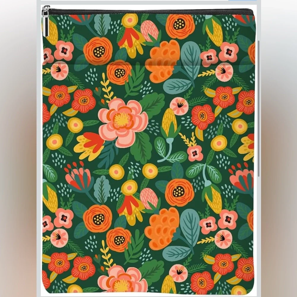 Floral Zippered Tablet or Book Pouch